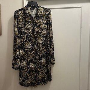 Jessica Simpson Floral Long Sleeve Dress - Black and Yellow -NWOT